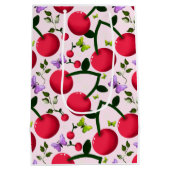 Benutzerdefiniertes hellrosa Blumen-Kirsch-Muster- Mittlere Geschenktüte (Rückseite)