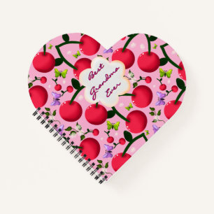 Benutzerdefiniertes hellrosa Blumen-Kirsch-Muster- Notizblock