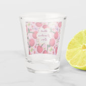 Benutzerdefiniertes hellrosa Blumen-Kirsch-Muster- Schnapsglas (Rückseite)
