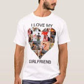 Benutzerdefiniertes Herz 16 Foto Collage I Liebe m T-Shirt (Vorderseite)
