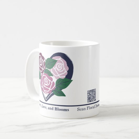 Benutzerdefiniertes Herz der Rose Florist Merch Ta Kaffeetasse (Vorderseite Links)
