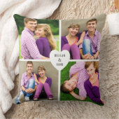 Benutzerdefiniertes Herz mit Doppelnamen 4 FotoCol Kissen (Decke)