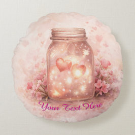 Benutzerdefiniertes Herzglas-Rundkissen Rundes Kissen