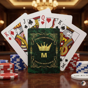 Benutzerdefiniertes High Stakes Casino Monogramm G Spielkarten