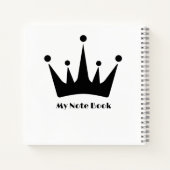 Benutzerdefiniertes Hintergrundbuch Text Schwarze Notizblock (Rückseite)