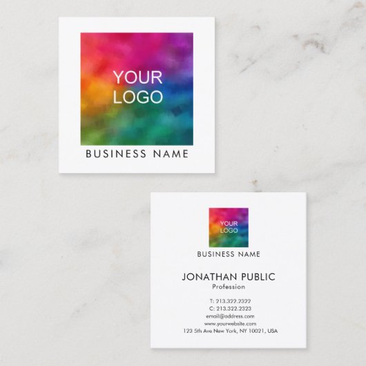 Benutzerdefiniertes Hinzufügen des Logos für Ihr U Quadratische Visitenkarte (Vorne/Hinten)