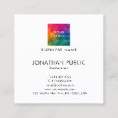 Benutzerdefiniertes Hinzufügen des Logos für Ihr U Quadratische Visitenkarte (Rückseite)