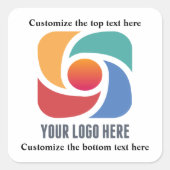 Benutzerdefiniertes Hinzufügen des Marketings für Quadratischer Aufkleber (Vorderseite)