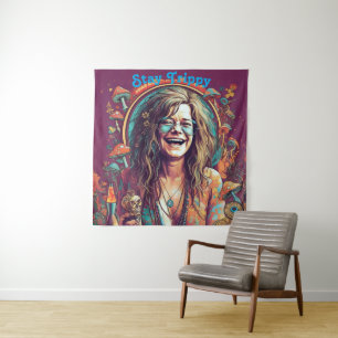 Benutzerdefiniertes Hippie Boho Bleibe Trippy-Vibe Wandteppich