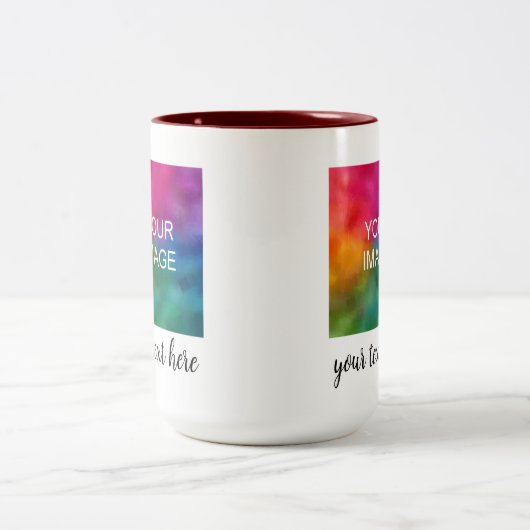 Benutzerdefiniertes Hochladen des eigenen Foto-Fir Zweifarbige Tasse (Mittel)