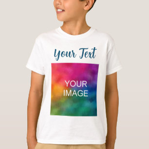 Benutzerdefiniertes Hochladen des Fotos Text Kids  T-Shirt
