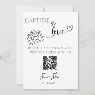 Benutzerdefiniertes Hochzeiten Foto QR Code-Zeiche Einladung