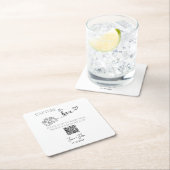 Benutzerdefiniertes Hochzeiten Foto QR Code-Zeiche Rechteckiger Pappuntersetzer (Vor Ort)