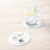 Benutzerdefiniertes Hochzeiten Foto QR Code-Zeiche Runder Pappuntersetzer (Vor Ort)