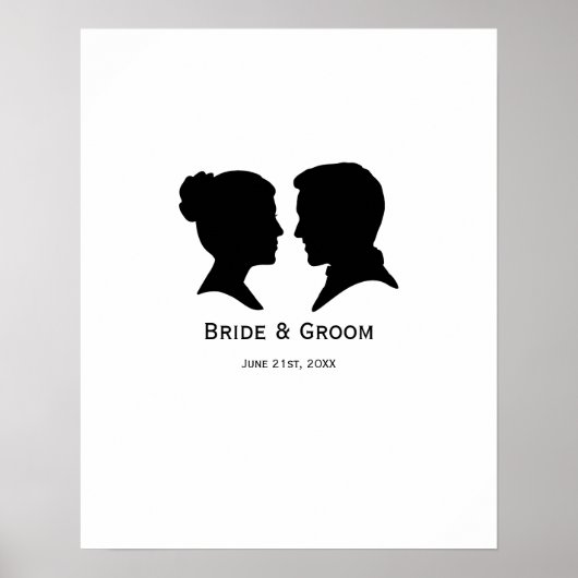 Benutzerdefiniertes Hochzeitplakat für die Silhoue Poster (Vorne)