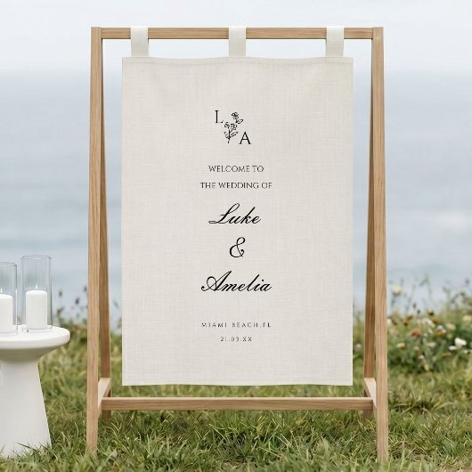 Benutzerdefiniertes Hochzeits-Willkommensschild, e Banner