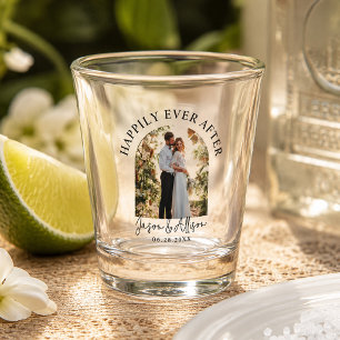 Benutzerdefiniertes Hochzeitsfoto Eleganter Bogen Schnapsglas