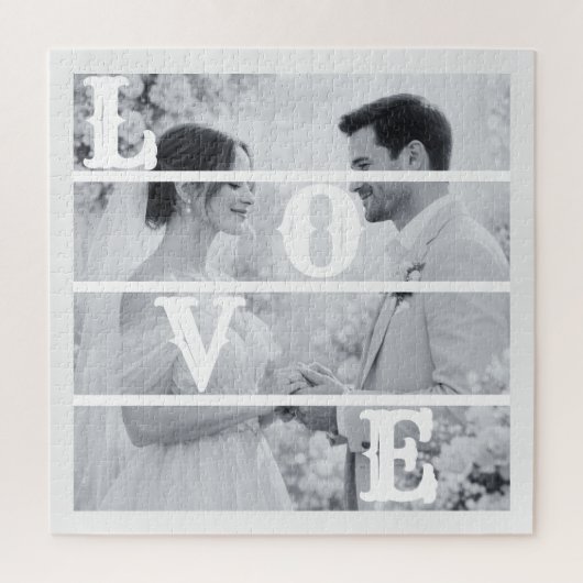 Benutzerdefiniertes Hochzeitsfoto "LIEBE" Puzzle (Vertikal)