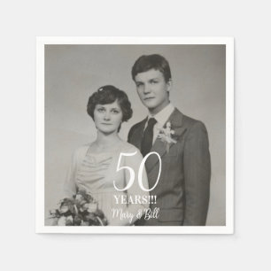 benutzerdefiniertes Hochzeitsjubiläumsfoto modern Serviette