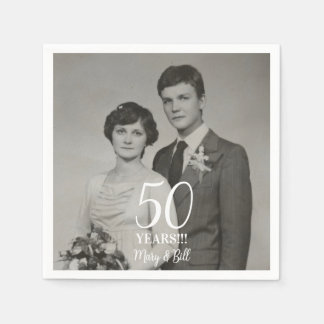 benutzerdefiniertes Hochzeitsjubiläumsfoto modern Serviette