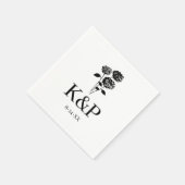 Benutzerdefiniertes Hochzeitsmonogramm Hydrangea N Serviette (Ecke)