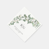 Benutzerdefiniertes Hochzeitsmonogramm Watercolor Serviette (Ecke)