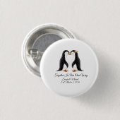 Benutzerdefiniertes Hochzeitspinguin-Paar Button (Vorne & Hinten)