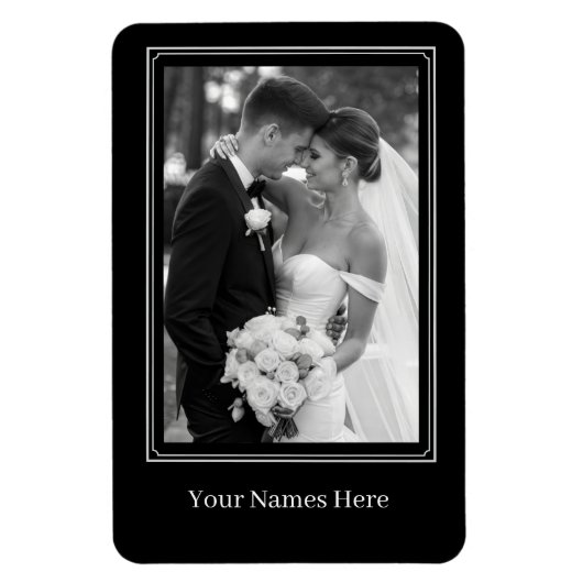 Benutzerdefiniertes Hochzeitsporträt Magnet (Vertikal)