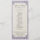Benutzerdefiniertes Hochzeitsprogramm im lila-lila Programm (Rückseite)