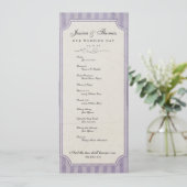 Benutzerdefiniertes Hochzeitsprogramm im lila-lila Programm (Stehend Vorderseite)