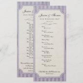 Benutzerdefiniertes Hochzeitsprogramm im lila-lila Programm (Vorne/Hinten)