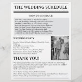 Benutzerdefiniertes Hochzeitsprogramm in Zeitungsf (Hinten)