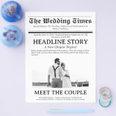 Benutzerdefiniertes Hochzeitsprogramm in Zeitungsf (Einzeln)