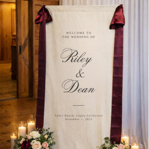 Benutzerdefiniertes Hochzeitsschild, Stoff Hochzei Banner