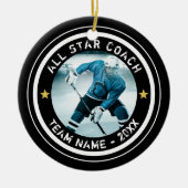 Benutzerdefiniertes Hockey Alle Star Coach Foto Ih Keramik Ornament (Vorne)