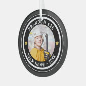 Benutzerdefiniertes Hockey Player Nummer Foto Ihre Ornament Aus Glas (Vorderseite links)