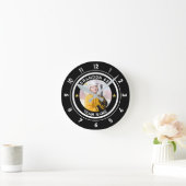 Benutzerdefiniertes Hockey Player Nummer Foto Ihre Runde Wanduhr (Zuhause)