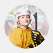Benutzerdefiniertes Hockey Player Nummer Team Foto Ornament Aus Metall (Rückseite)