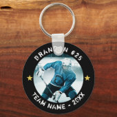 Benutzerdefiniertes Hockey Player Nummer Team Foto Schlüsselanhänger (Vorderseite)