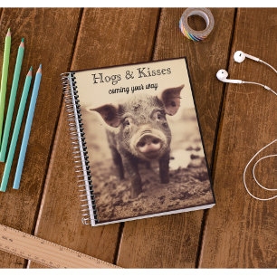 Benutzerdefiniertes Hogs & Kisses Vintage-Sepia-Sk Notizblock