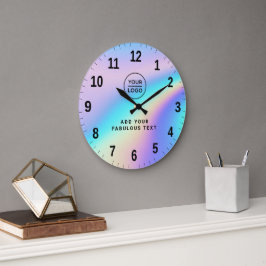 Benutzerdefiniertes holografisches Regenbogen süß  Große Wanduhr