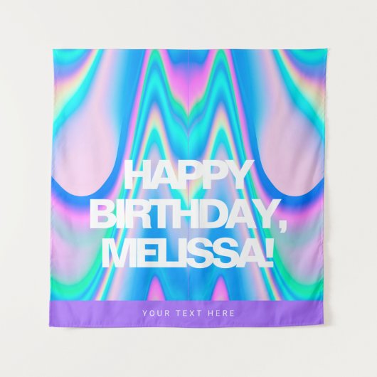 Benutzerdefiniertes, holografisches Y2K-Party Wandteppich (Vorderseite)