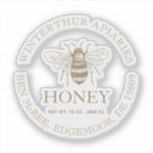 Benutzerdefiniertes Honig-Geschäfts-Promotion Aufkleber (Vorderseite)