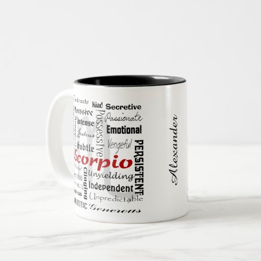 Benutzerdefiniertes Horoskop Zodiac Tracks Collage Zweifarbige Tasse (Vorderseite Links)