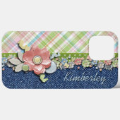 Benutzerdefiniertes Hübsches Pastell Kariertes Tar Case-Mate iPhone Hülle (Rückseite (Horizontal))