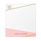 Benutzerdefiniertes, hübsches rosa und schicke gol notizblock (Vorderseite)