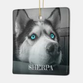 Benutzerdefiniertes Hund 2 Fotos Personalisiert Keramikornament (Links)