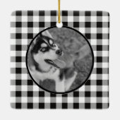 Benutzerdefiniertes Hund 2 Fotos Personalisiert Keramikornament (Rückseite)