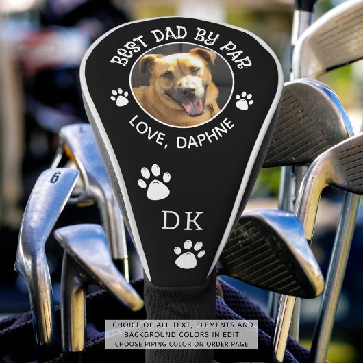 Benutzerdefiniertes Hund Foto BEST VATER BY PAR Mo Golf Headcover