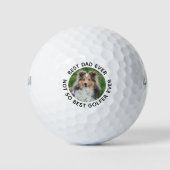 Benutzerdefiniertes Hund Foto Bester Vater je Schw Golfball (Vorderseite)